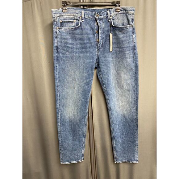 Rag & Bone Jeans Men's 38X32 Blue Mid-Rise Authentic Stretch Button Fly B73 - Picture 1 of 6